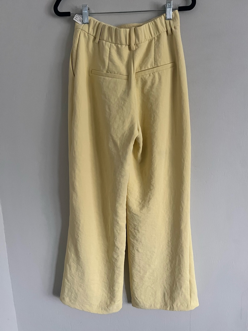 Abercrombie & Fitch A&F Sloane Tailored Wide Leg Pants Butter Yellow Sz 4S - Picture 7 of 13